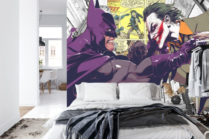 Superhero Comic Wallpaper Mural, Kids Room Decor, Peel and Stick - Etsy