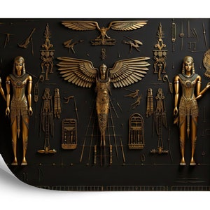 Ancient Egyptian Hieroglyphs Wallpaper Mural, Peel and Stick Wall Decal ...