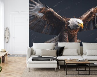 Bald Eagle Wild Animals Peel And Stick Wallpaper – Canyon Scenery Mural, 127 X 96 Inches, Waterproof & Removable, Renter Friendly