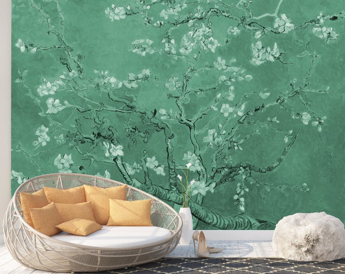 Almond Blossoms by Van Gogh Art Print Photomural Wallpaper Mural Easy-Install Removeable Peel and Stick Premium Large Image Photo Wall Decal