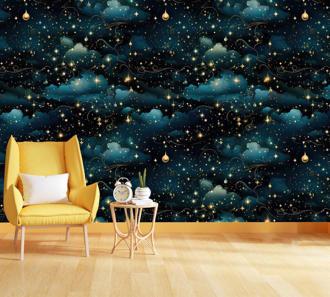 Starry Night Sky Wallpaper Mural: Peel and Stick, Easy Install - Etsy UK