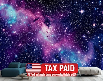 Galaxy Stars Peel and Stick Wall Mural, Astronomy Wallpaper