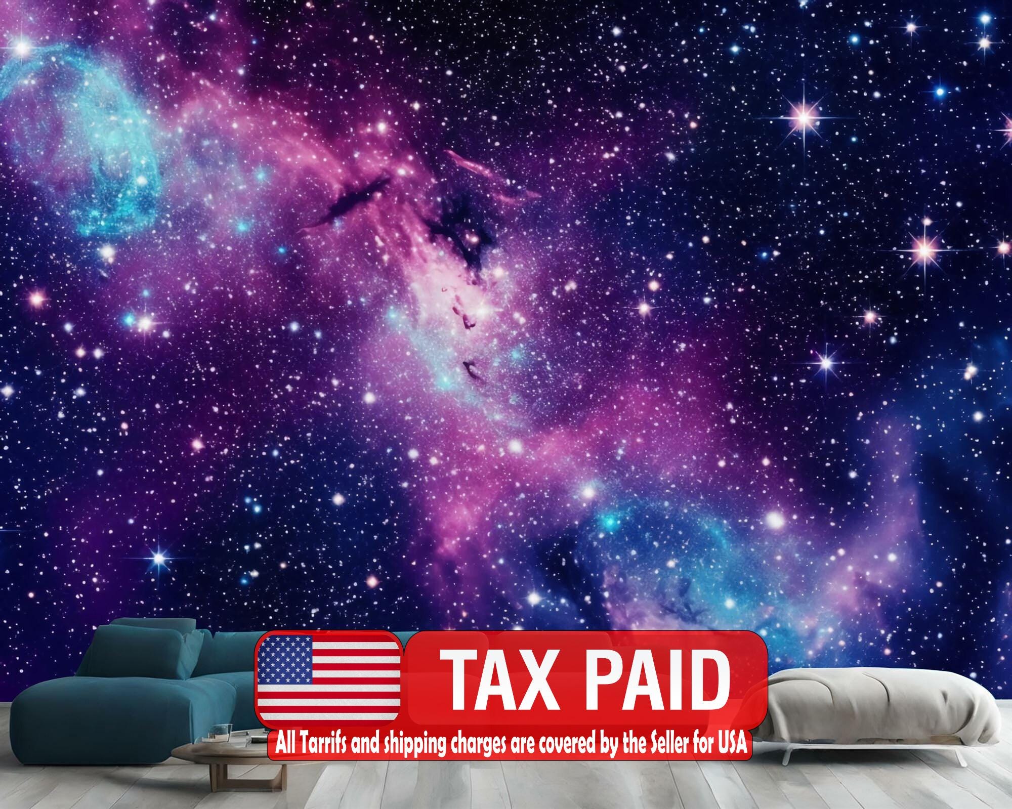 Galaxy Stars Peel and Stick Wall Mural, Astronomy Wallpaper - Etsy