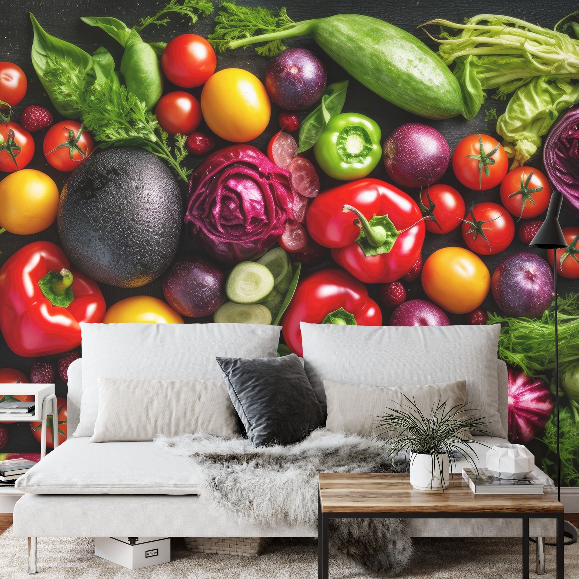 SACINORA Colorful Vegetable Wall Stickers - Removable Peel & Stick Vinyl Decals For Kitchen, Nursery, Home Decor