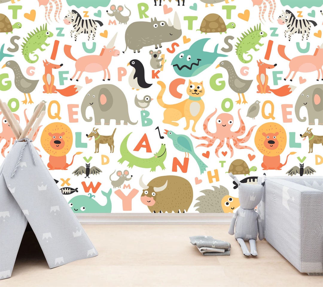 Alphabet Animals Nursery Baby Kids Room Decor Gift, Art Print ...