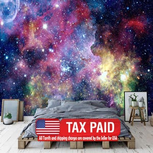 Galaxy Nebula Mural, Outer Space Peel and Stick Wallpaper