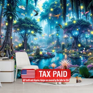 Verzauberter Zauberwald Wallpaper Wandbild, Schälen und Stick Wandtattoo