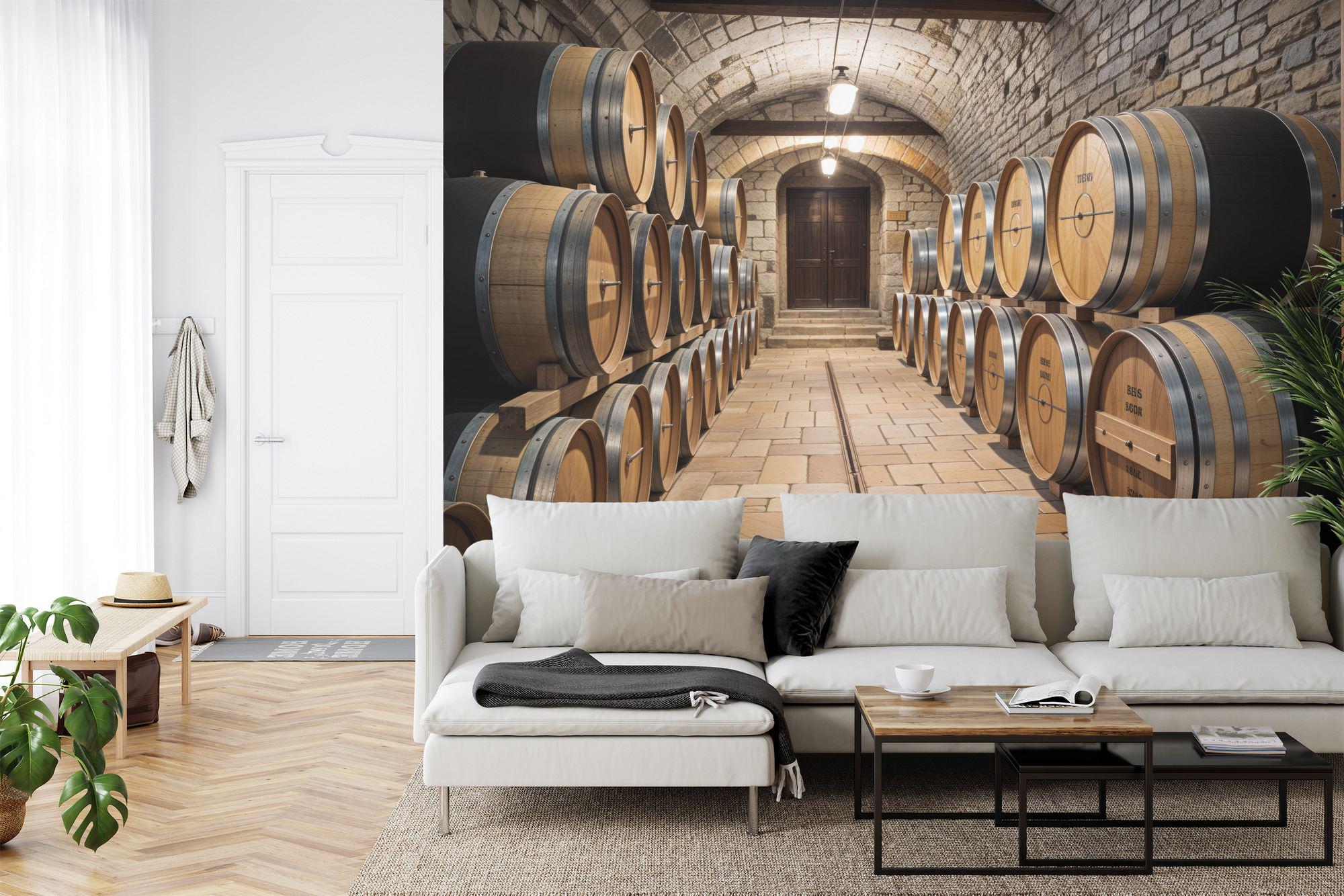 Wine Cellar Vault, Wine Room Decor Wallpaper Mural, Peel and Stick ...