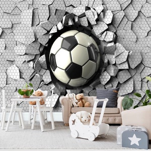 Football Soccer illustration Wallpaper mural Art Print Photomural Wall Decor Easy-Install Removable Peel & Stick High Quality Washable Vlies