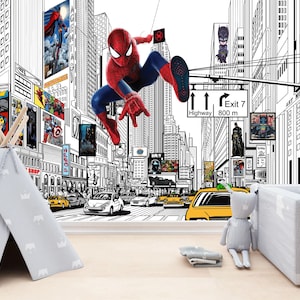 Games Theme Gaming Comic Room, Comic Art, Cartoon City Decal Sticker Gift For Kids Wall Sticker Removable Peel & Stick High-Quality Washable