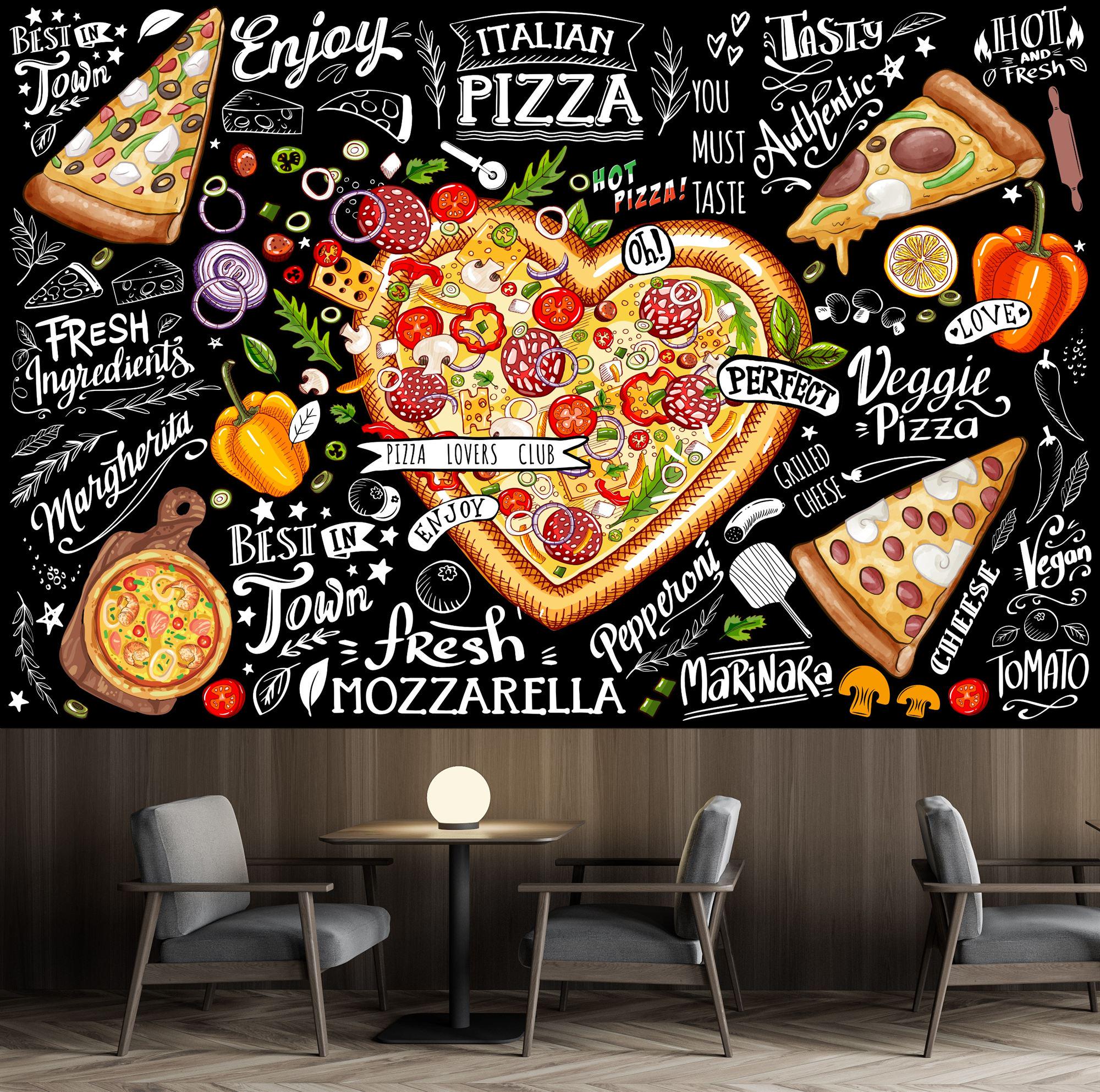 Italian Pizza Restaurant Wall Decal, Easy-install Removable