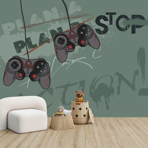 Gaming Room Wallpaper Mural, Peel and Stick Wall Decal