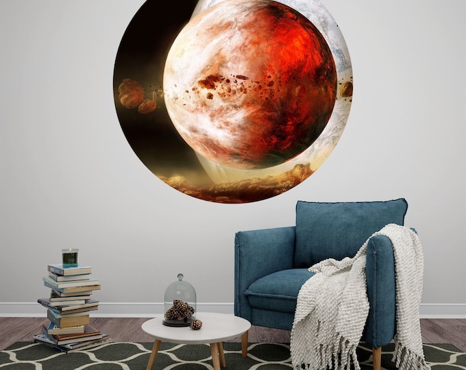 Galaxy Artwork Photography Art Circle Poster Photomural Wall Décor Easy-Install Removable Self-Adhesive High Quality Peel and Stick Sticker