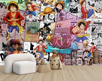 Anime Manga Collage Wallpaper Crossover, Comics Wall Mural