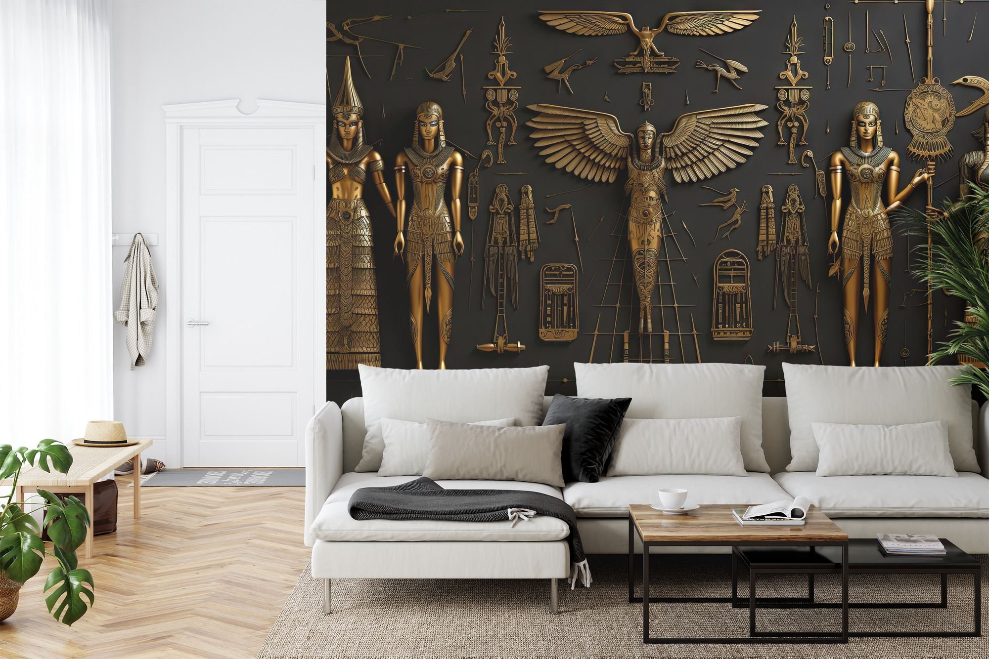Ancient Egyptian Hieroglyphs Wallpaper Mural, Peel and Stick Wall Decal ...