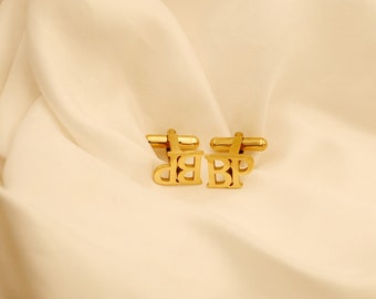 Personalized Initial Cufflinks: Stainless Steel Groomsmen Gift