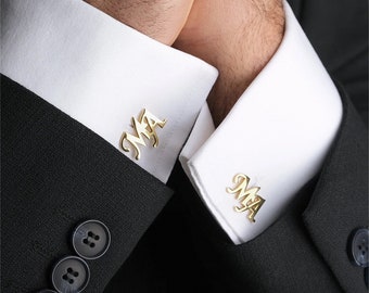 Personalized Initial Cufflinks: Stainless Steel Groomsmen Gift