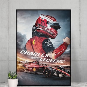 Charles Leclerc Poster Formel 1 Wandkunst Chales Leclerc Sim Racing Dekor F1 Poster Charles Leclerc Fan Dekor F1 Wandkunst