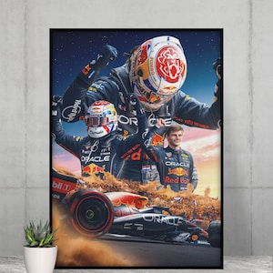 Póster de Max Verstappen, arte mural de Fórmula 1, decoración de simulación de carreras de Max Verstappen, póster de F1, decoración de Max Vestappen para fans, arte mural de F1.