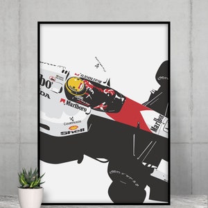 Ayrton Senna Poster Formula 1 Wall Art Ayrton Senna Sim Racing Decor F1 Poster Ayrton Senna Fan Decor F1 Wall Art