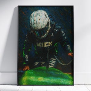 Nico Hülkenberg Stake F1 Wall Art | Kick Sauber Expressive Impasto Oil Painting Print | Formula 1 Driver Portrait | Motorsport Gift