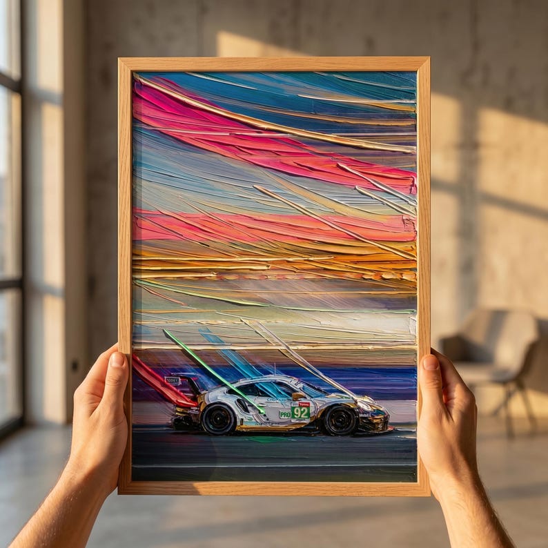 Gt Racing Poster Porsche 911 RSR Endurance Race Car Print | Le Mans GT Racing Poster ...