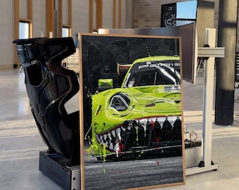 Porsche 911 GT3 R 'rexy' AO Racing Print | Impasto Motorsport Art
