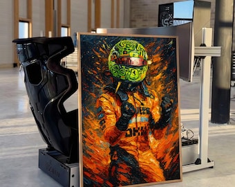 Lando Norris Poster | McLaren F1 | Impasto Oil Painting Print | Formula 1 Motorsport Poster