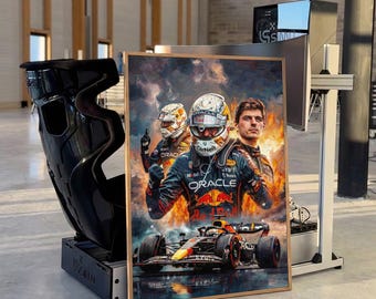 Max Verstappen Poster Formula 1 Wall Art Max Verstappen Sim Racing Decor F1 Poster Max Vestappen Fan Decor F1 Wall Art