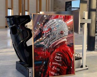 Lewis Hamilton Poster | Formel-1-Wandbild aus Las Vegas | F1-Helm-Druck | Sim-Racing-Dekoration | F1