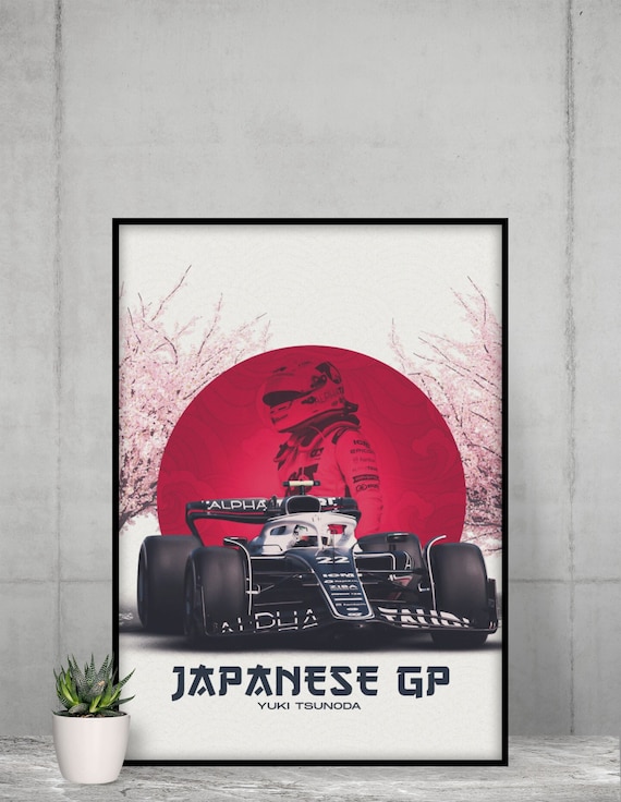 Yuki Tsunoda Poster Formula 1 Wall Art Yuki Tsunoda Sim Racing