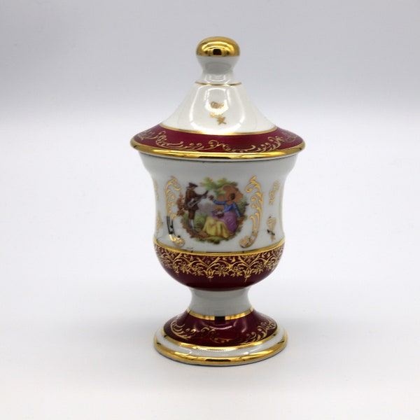 Limoges Fragonard Porcelain Vase with lid