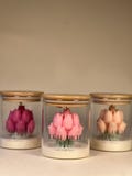 FOR YOU - Tulip candle made of soy wax in a glass jar – Handmade scented candle – Gift for mom, girlfriend, birthday & Mother's Day, gift idea product logo