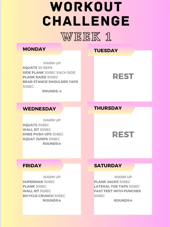Summer Body Workout Plan Beginner Friendly Home Workouts - Etsy