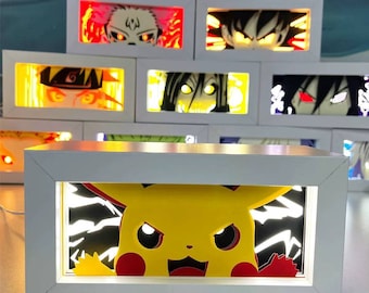 Handcrafted Anime LED anime Light Box Handmade 3D Paper Decor  Paper Carving otaku display anime display case led light decoration