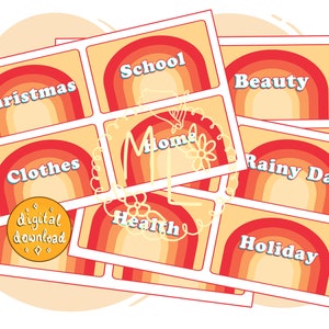 20 Retro Cash Stuffing Categories, Saving Challenge, Budgeting, Digital Download, Printable, Money Saving, Budgets, Titles