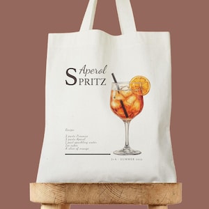 Aperol Spritz Recipe Tote Bag Beach, Aperol Bachelorette Party, Bridesmaids Gift, Aperol Spritz Party, Bachelorette Gift Bag Bridal Shower
