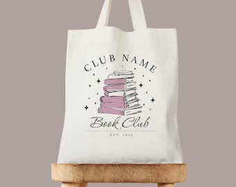 Personalisierte Buch Club Tragetasche, personalisierte Tasche, Bücherwurm Geschenk, Bücherwurm Geschenk, Booktok Merch, Geschenk für Buchliebhaber