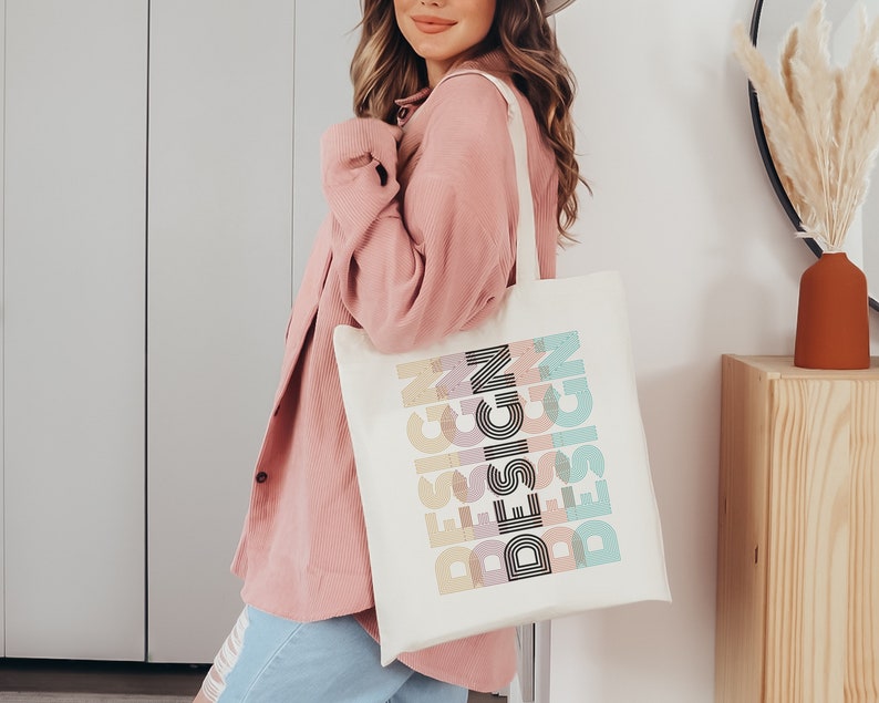 Retro Design Canvas Tote Bag for Design & Art Lovers Cotton Bag for ...