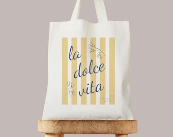 Bolso de boda La Dolce Vita, bolso de mano personalizado para boda italiana, regalo de bienvenida personalizado, bolso de boda de destino, bolsas de bienvenida de Italia