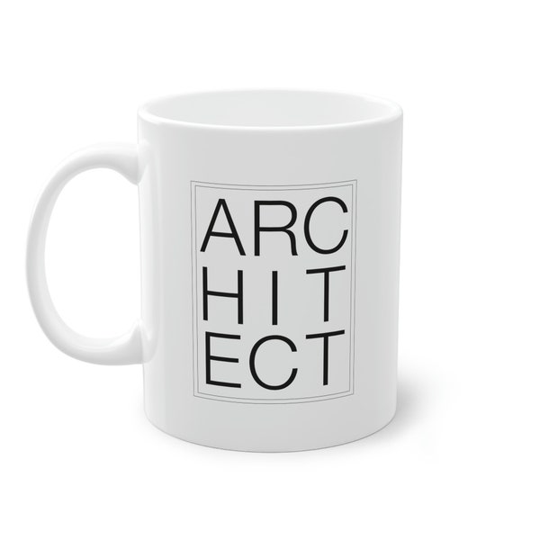 MUG ARCHITECTE, Tasse à café créative pour les amateurs d’architecture, Tasse pour architectes, Idée cadeau sur le thème de l’architecture, Tasse blanche standard,