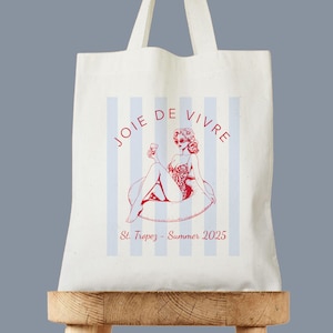 Joie de Vivre Willkommen Hochzeit Tote, Côte d'Azur Strand Hochzeit Tasche, Hochzeit Willkommensgeschenk, Frankreich Hochzeitstasche, Pool Tote Bag