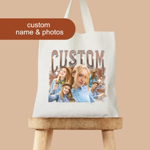 Custom your 90&#39;s Bootleg Tote Bag Vintage Photo Bag Own Photo Funny Rap Tote Bag Custom Idea Gift for Friend 90&#39;s Bag Insert your Design Bag