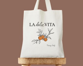 Italian Wedding Tote Bag Guests, La Dolce Vita Wedding Welcome Totebag as Party Favors, Tote Bag Bulk, Destination Wedding, Vacation Tote