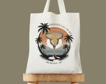 Margarita Wedding Tote Bag, Mexican Bachelorette Gift, Beach Theme Bridal Party Bag, Custom Bride Tote, Fiesta bachelorette Bag, Cancun Bach