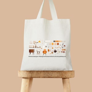Sac fourre-tout en toile pour décoration d'intérieur, sac de décoration d'intérieur amusant, cadeau pour décorateur d'intérieur, étudiant en design, cadeau pour professeur de design