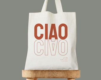 Italian Wedding Tote Bag, Personalized Italian Bridal Shower Gift, Bachelorette Party Favor, Custom Tote for Bridesmaids, Italian Travel Bag