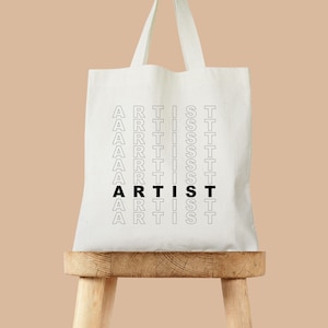 Bolsa de lona ARTIST para artistas e amantes da arte Bolsa para estudantes de arte, presente para professores de arte