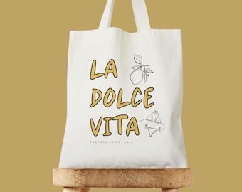 Bolso de boda La Dolce Vita, bolso de mano personalizado para boda italiana, regalo de bienvenida personalizado, bolso de boda de destino, bolsas de bienvenida de Italia