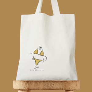 Bikini Name Tragetasche Strand, Strand Junggesellinnenabschied, Brautjungfern Geschenk, Pool-Party Geschenk, Bachelorette Geschenktasche Brautdusche, Urlaub Tote